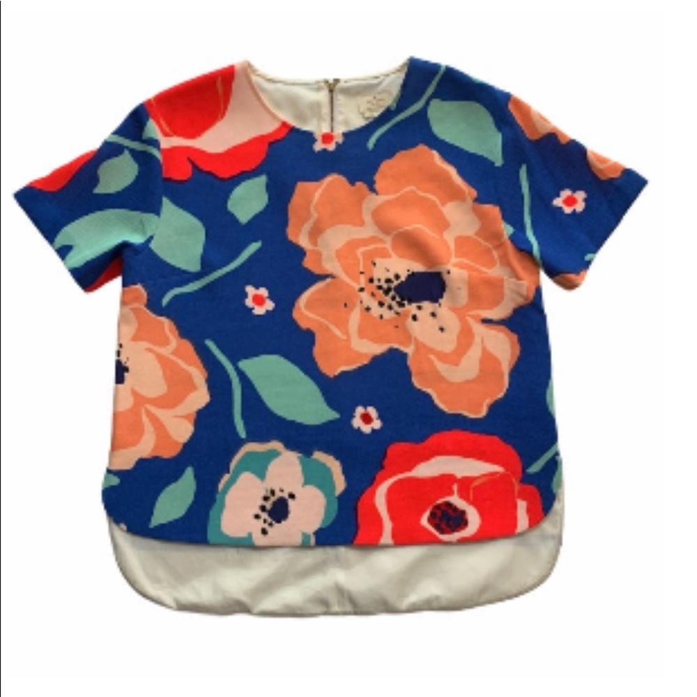 Kate Spade Floral Live Colorfully Top Sz 2